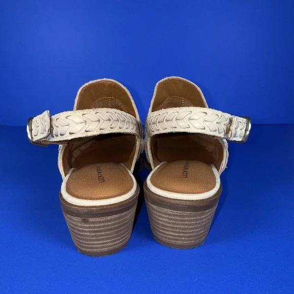 Lucky Brand Feyn Clog Women's 8.5 Open Back Suede Slip On Heels Wedge - Picture 4 of 8